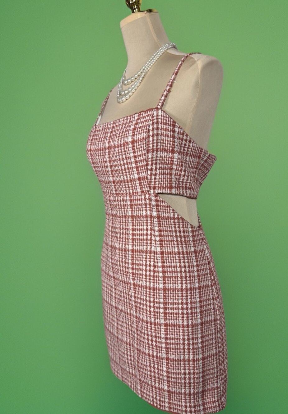 Forever 21 Cut Out Dress | Burnt Orange And Cream Tweed | Mini | Brunch Vibe